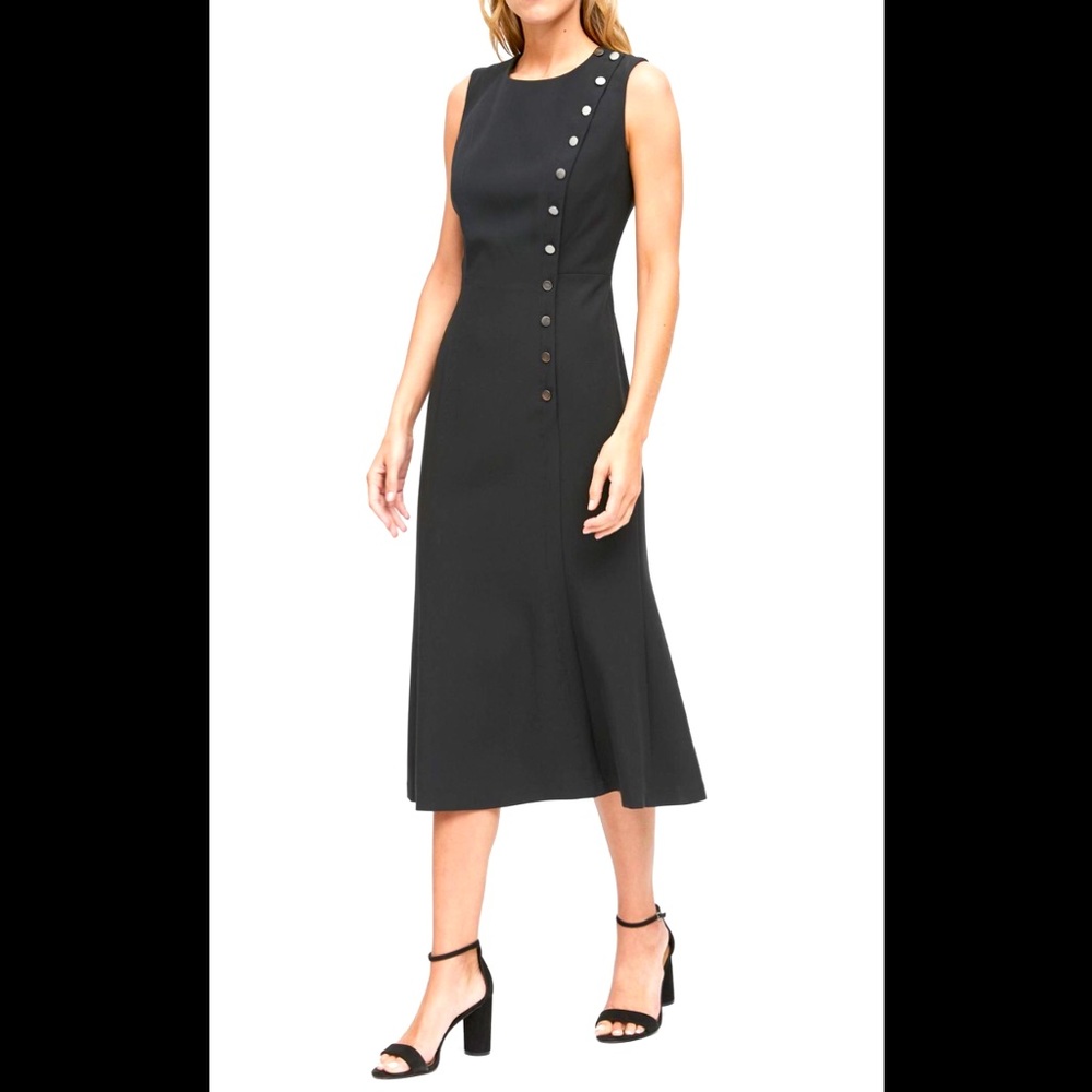 NWT Banana Republic Buttoned Midi Dress - Black